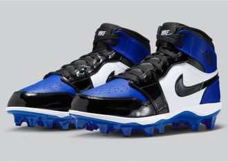 Nike Air Jordan 1 Mid TD FJ6805-401 Mens Royal White Football Cleats RHS9149