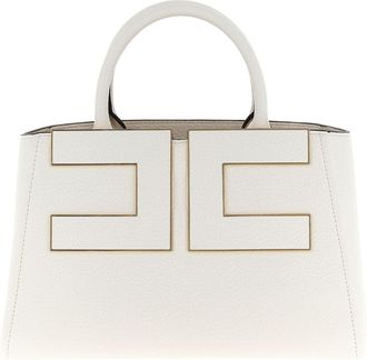 Elisabetta Franchi Geometric Gold Accent Leather Handbag