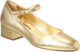 Miu Miu Logo Leather Pump