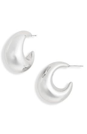 Leith Puffy Hoop Earrings in Silver at Nordstrom Rack