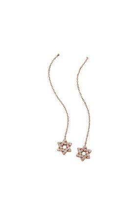 Alex and Ani Delicate Pave Star of David Threader Earrings in Gold at Nordstrom