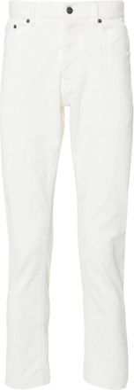 Dondup Witte Corduroy Broek - Heren - Slim Fit Broeken - Wit - W38 - Katoen - Broeken
