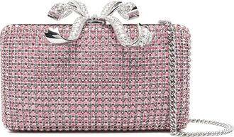 Self Portrait Pink Bow Clutch with Chain Strap