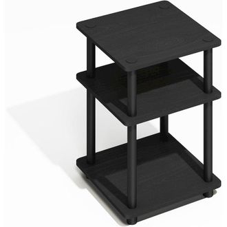 Furinno Turn-N-Tube End Table, Side Table with Shelf, Darkwood
