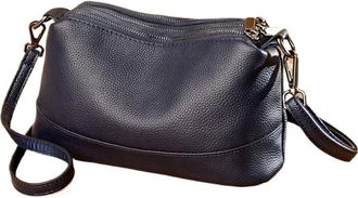 Generic Compatible For Women Genuine Leather Handbags Womens Bags Female Shoulder Brand Cowhide Ladies Messenger Bag(Blue)