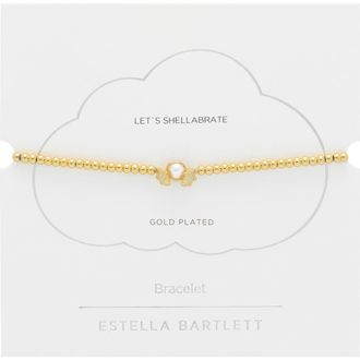 Estella Bartlett Scallops & Faux Pearl Bracelet in Gold at Nordstrom