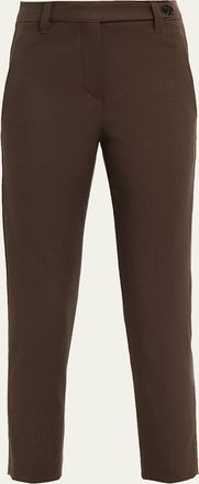 Brunello Cucinelli Cotton Twill Slim-Leg Ankle Pants