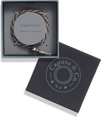 Caputo & Co. Hand Knotted Stripe Macram&eacute; Bracelet in Sand Combo at Nordstrom Rack