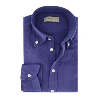 John Miller Heren, Overhemden, Blauw, Maat: 2XL