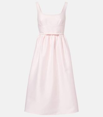 Self Portrait Belted taffeta midi dress