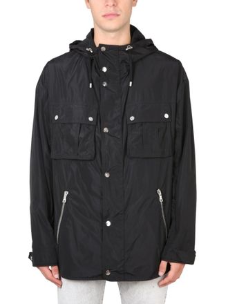 Balmain Black Solid Hooded Jacket