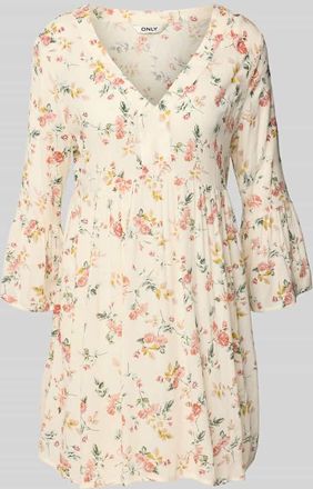 Only Figurumspielendes Tunikakleid aus Viskose Modell VICKEY in Ecru, Größe XS