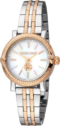 Roberto Cavalli Two Tone Stainless Steel Diamond Quartz Watch