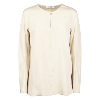 Max Mara Blouses, female, Beige, Size: 2XS Silk cr&ecirc;pe de Chine Blouse