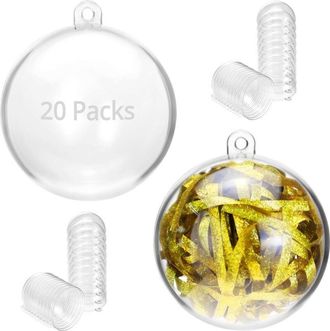 OEM 20 Palline Di Plastica Trasparente, Palline Di Natale Da 5 Cm, Palline Di Plastica Riempibili