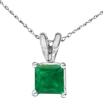 House of Brilliance Haus Of Brilliance Colorful Gemstones 14K 0.50 Ct. Tw. Emerald Pendant Necklace