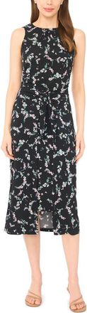 CeCe by Cynthia Steffe Sleeveless Floral Print Faux Wrap Dress in Rich Black at Nordstrom, Size X-Large
