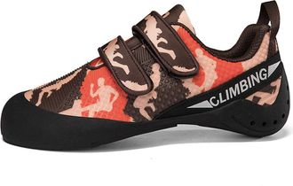 Generic Unisex Lightweight Rock Climbing Boulder Shoes - Durable Anti-Slip Outdoor Gym Sports Climbing Shoes for Beginners (red Brown,9.5)