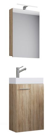 ebuy24 Ebuy24 - Set Vcm De 3 Piezas Lavander&iacute;a Wc Ba&ntilde;o Para Hu&eacute;spedes Lavabo Muebles De Ba&ntilde;o Juego De Ba&ntilde;o - Slito Sc (sonoma Oak (s&auml;gerau))