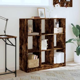 Berkfield Home Elegant Bookcase Smoked Oak 102x32x108 cm Engineered Wood in Brown | Size: 102 x 32 x 108 cm