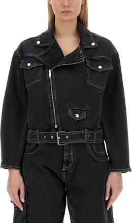 Moschino Black Solid Notched Lapel Jacket