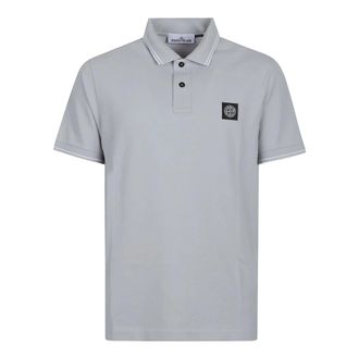 Stone Island Tops, Heren, Grijs, S, Slim Polo Shirt