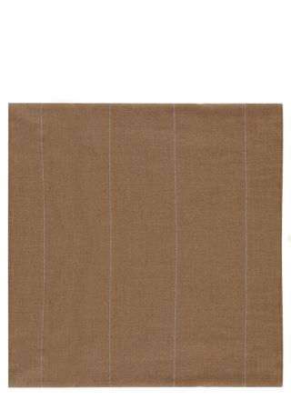 PESERICO Brown Beaded Wool Scarf
