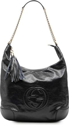 Gucci Pre-owned Shoulder Bags, female, Blue, Size: ONE SIZE Pre-owned Leather Hobo Bag