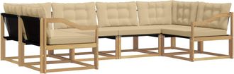 vidaXL Conjunto De Sof&aacute;s De Exterior 6 Uds. Y Beige Vidaxl