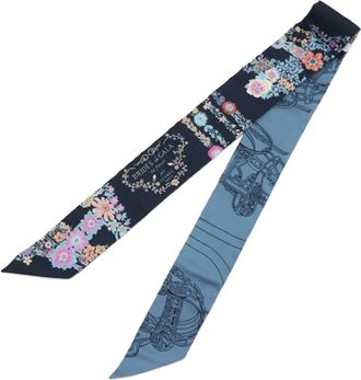 Herm&egrave;s Foulard Twilly Brides de Gala en Fleurs in seta 2025 - Blu