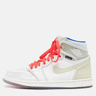 Air Jordan s White Leather Jordan 1 Retro High Zoom White Racer Blue Sneakers