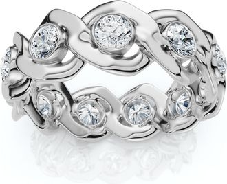 Pompeii3 Mens Grant Diamond Flat Cuban Ring 14k Gold Lab Grown