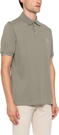 Brunello Cucinelli Geborduurd Poloshirt - Heren - Polos - Groen - S - Katoen - Tops