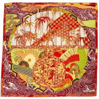 Herm&egrave;s Pre-owned Scarves, female, Multicolor, Size: ONE SIZE Pre-owned Ex-Libris EN Kimonos Scarf
