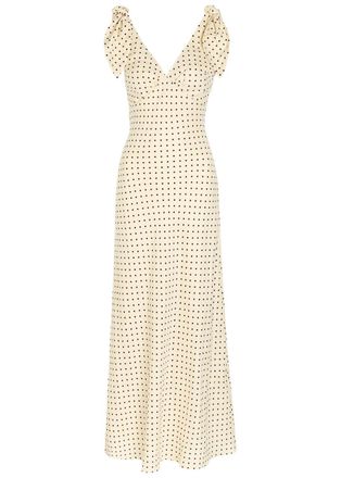Faithfull The Brand Solana Polka dot Linen Maxi Dress - Cream - S (UK8-10 / S)