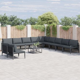 Berkfield Home Garden Sofa Set 12 pcs Anthracite Steel