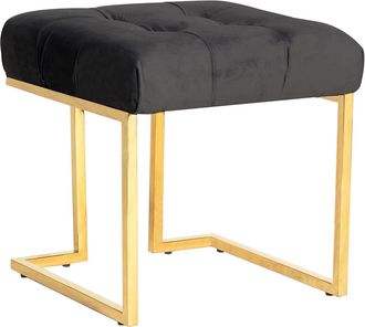 Kayoom Polsterhocker »Hocker Rarity 125, Edler Touch durch goldenes Gestell« 1 Stk. tlg. eckig, samtweich, gesteppt, mit Zierknöpfen, Edelstahlgestell