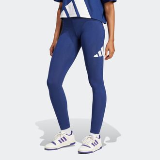 adidas Trainingstights ADIDAS SPORTSWEAR ESSENTIALS BIG LOGO COTTON LEGGINGS, Damen, Gr. XL, N-Gr, blau (dunkelblau, wei&szlig;, normal, gr.), Obermaterial: 90% Ba