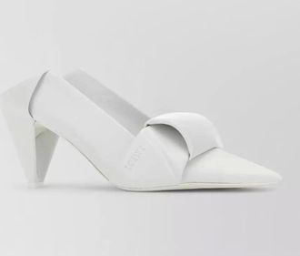 Loewe leather origami mules pointed toe sculptural heel