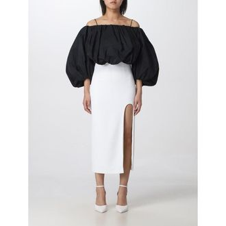 Pinko White Polyester Midi Womens Skirt