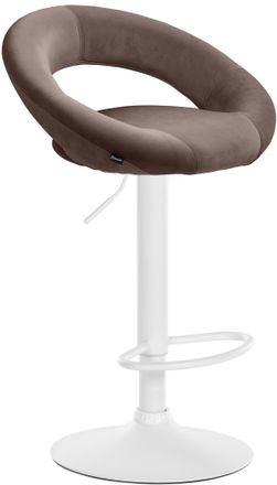 Clp Taburete De Bar De Terciopelo Olinda Marr&oacute;n Blanco