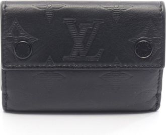 Louis Vuitton Black Noir Monogram Shadow Wallet (Tri-Fold) (Pre-Owned)