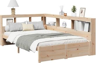vidaXL Bookcase Bed without Mattress 120x200 cm Solid Wood Pine vidaXL