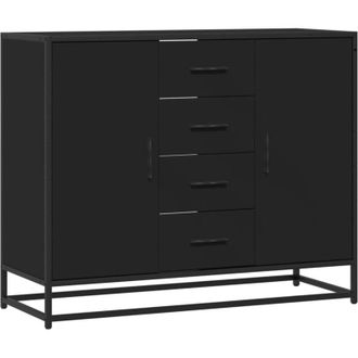 vidaXL Sideboard Black 92x35x76 cm Engineered Wood Vidaxl