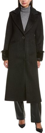 CeCe by Cynthia Steffe Feather Cuff Maxi Coat