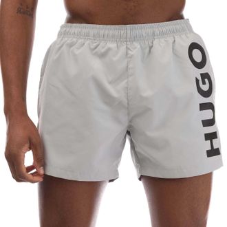 HUGO BOSS Hugo Heren Abas Logo Zwemshort (Grijs)