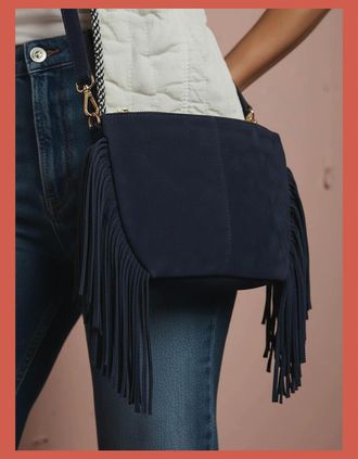 Nooki Design Womens Kingston Tassle Cross Body Bag - Blue - Size: ONE