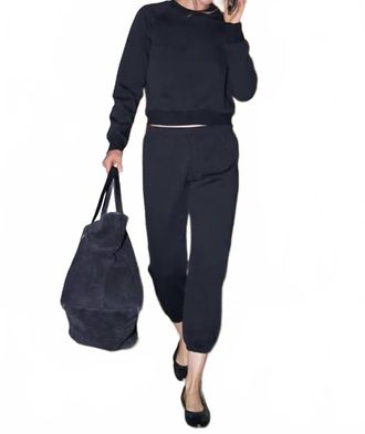 perfectwhitetee Lucia Pureform Raglan Sweatshirt In True Black