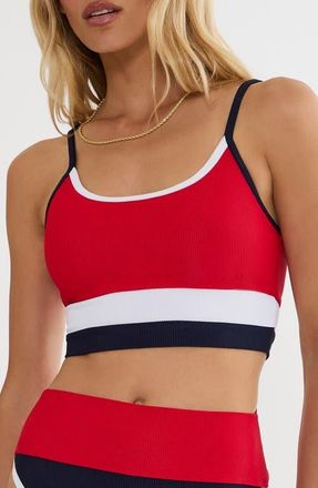 Beach Riot Eva Rib Colorblock Bikini Top in Twilight Firework Colorblock at Nordstrom, Size X-Large