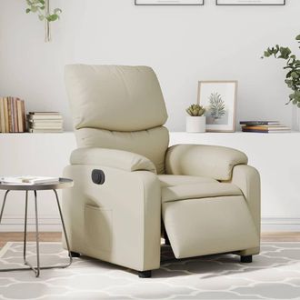 vidaXL Vidaxl - Sill&oacute;n Reclinable El&eacute;ctrico De Cuero Sint&eacute;tico Crema
